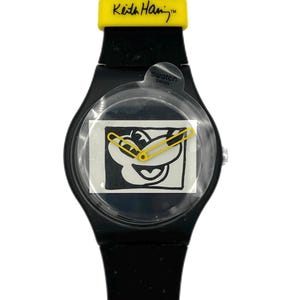 レア！腕時計スウォッチ黒　キースヘリングSwatch Keith Haring 世界的に有名なストリートアーティストの一人、​キース