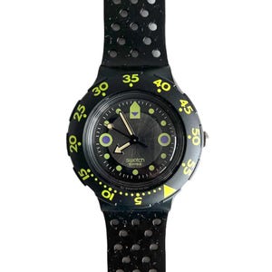 1992 Swatch Scuba 200 SHAMU / BLACK WAVE SDB102 - new in box
