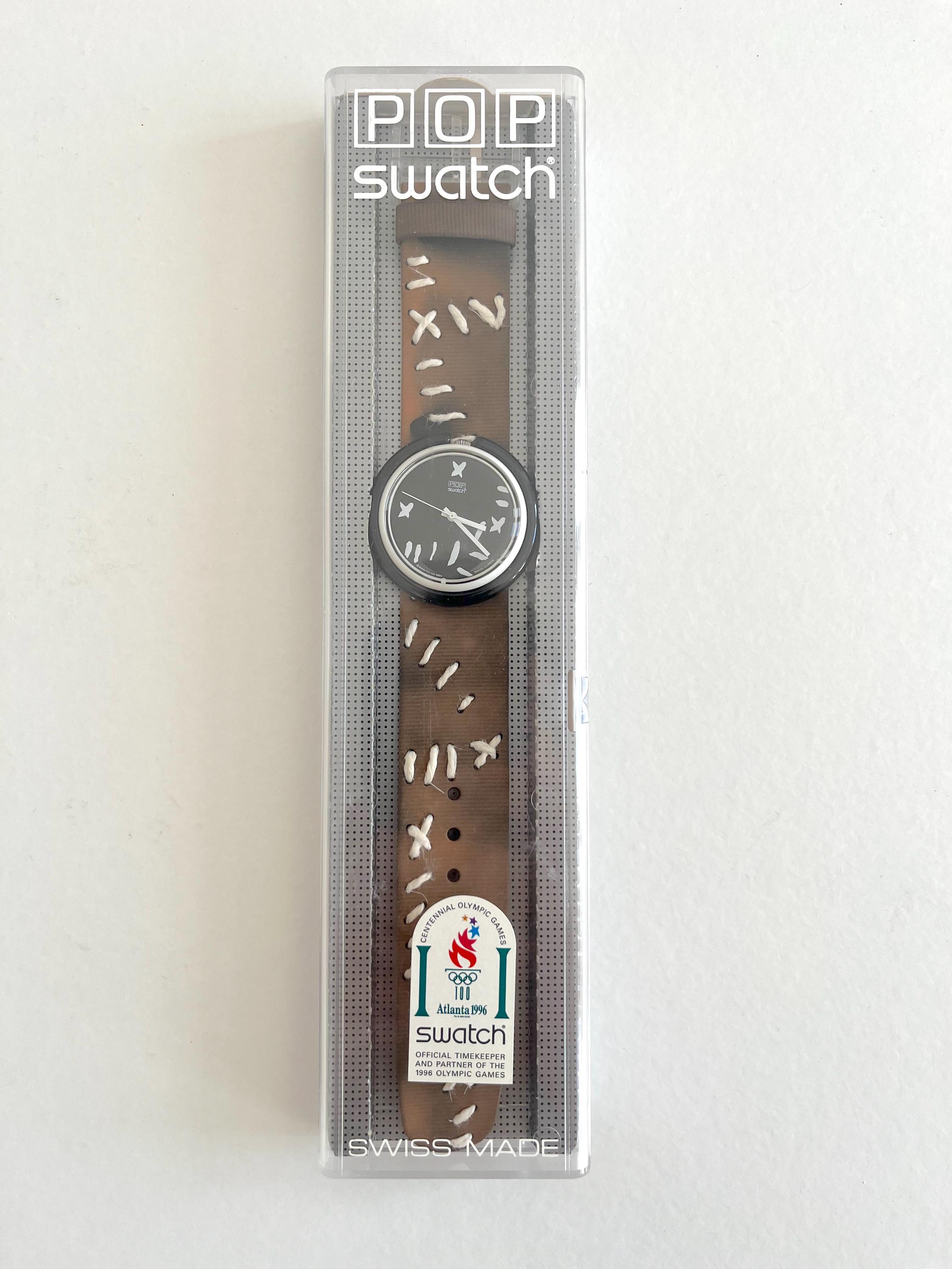 Swatch Watch - PMW100 - BLACK WIDOW Vintage 1995 Midi Pop Swatch BLACK WIDOW PMW100 - New in Box  main image 4