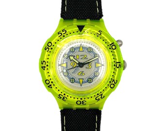 ヴィンテージ 1997 Swatch Scuba 200 SILVER EXIT SDK132A - 未使用の 