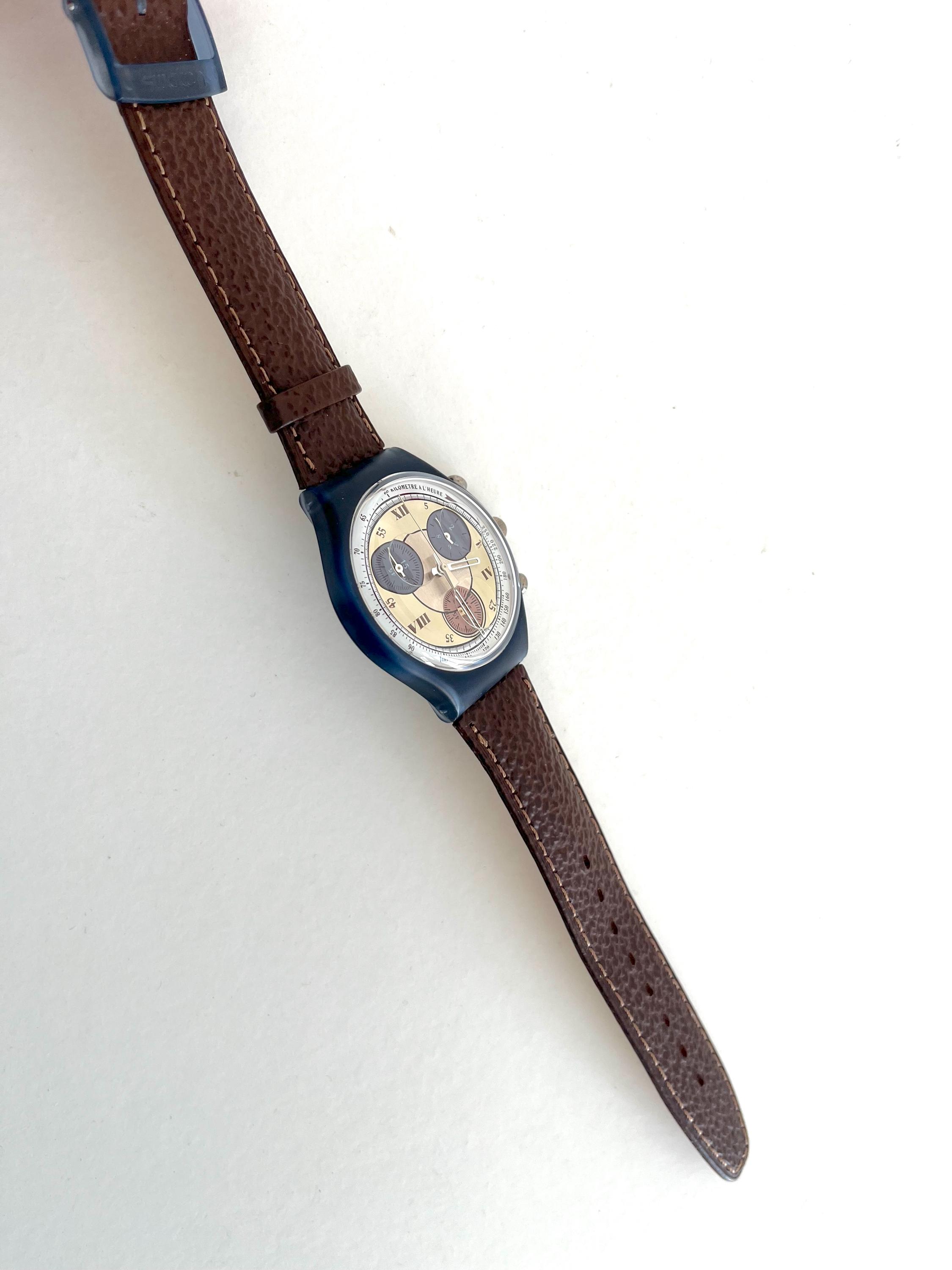 Vintage 1996 Swatch Chrono SMOKEY SCN118 - Unworn Mint Condition 