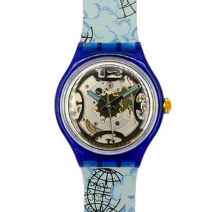 Swatch Automático MAPPAMONDO SAN101 1993 - Nuevo en caja - Estado vintage impecable - Diámetro 37 mm