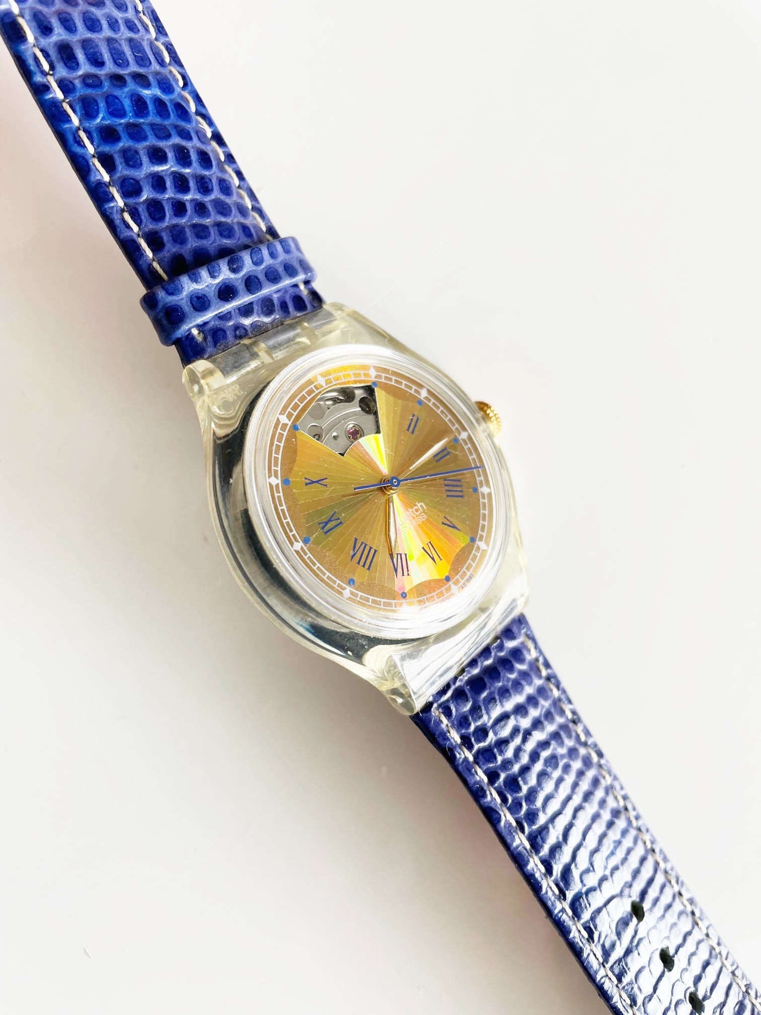 Swatch Watch Automatic EISMEER SAK112 Blue Band 37mm Working