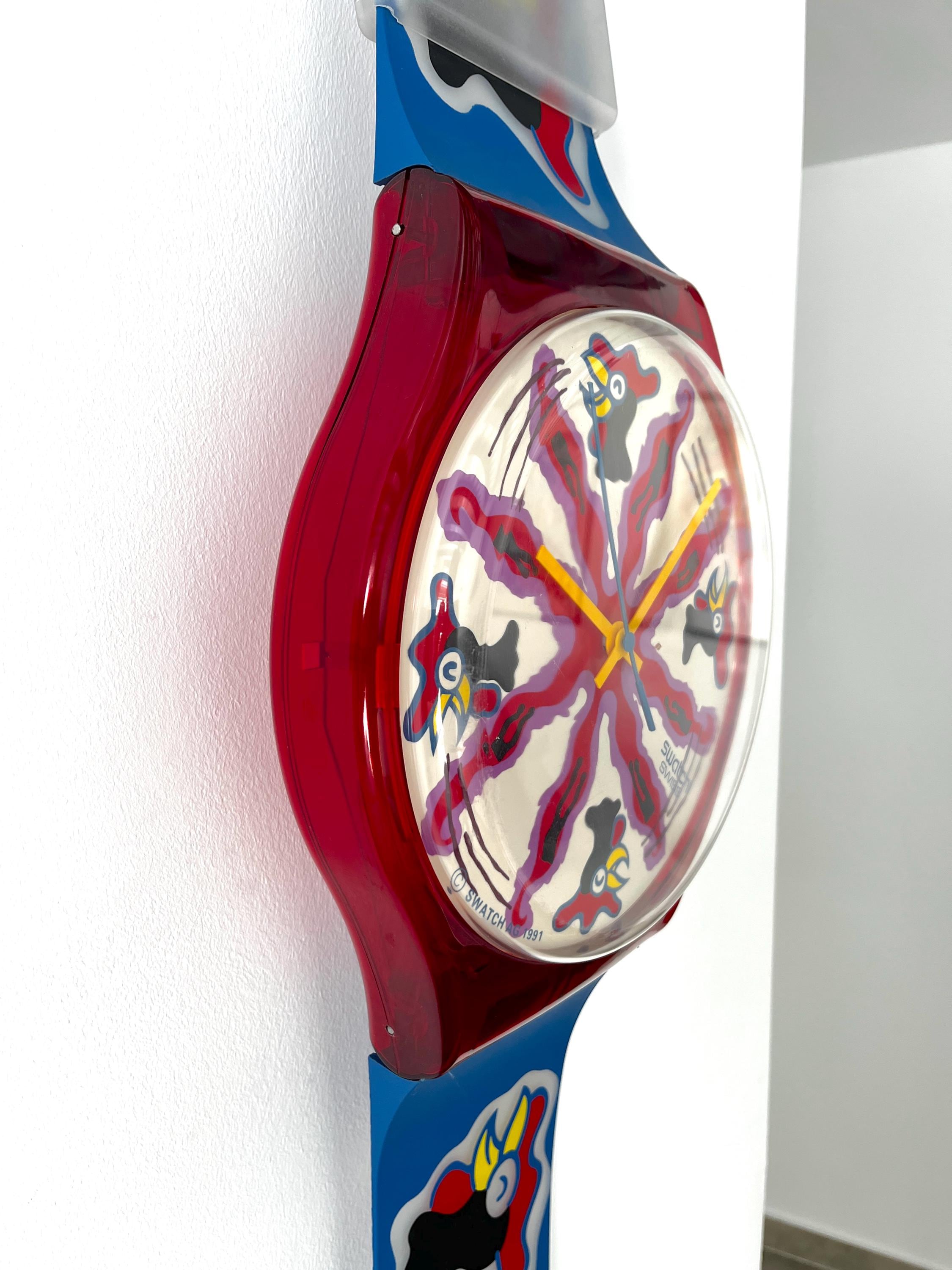 Vintage 1992 Swatch Maxi Wall Clock Chicchirichi MGR112