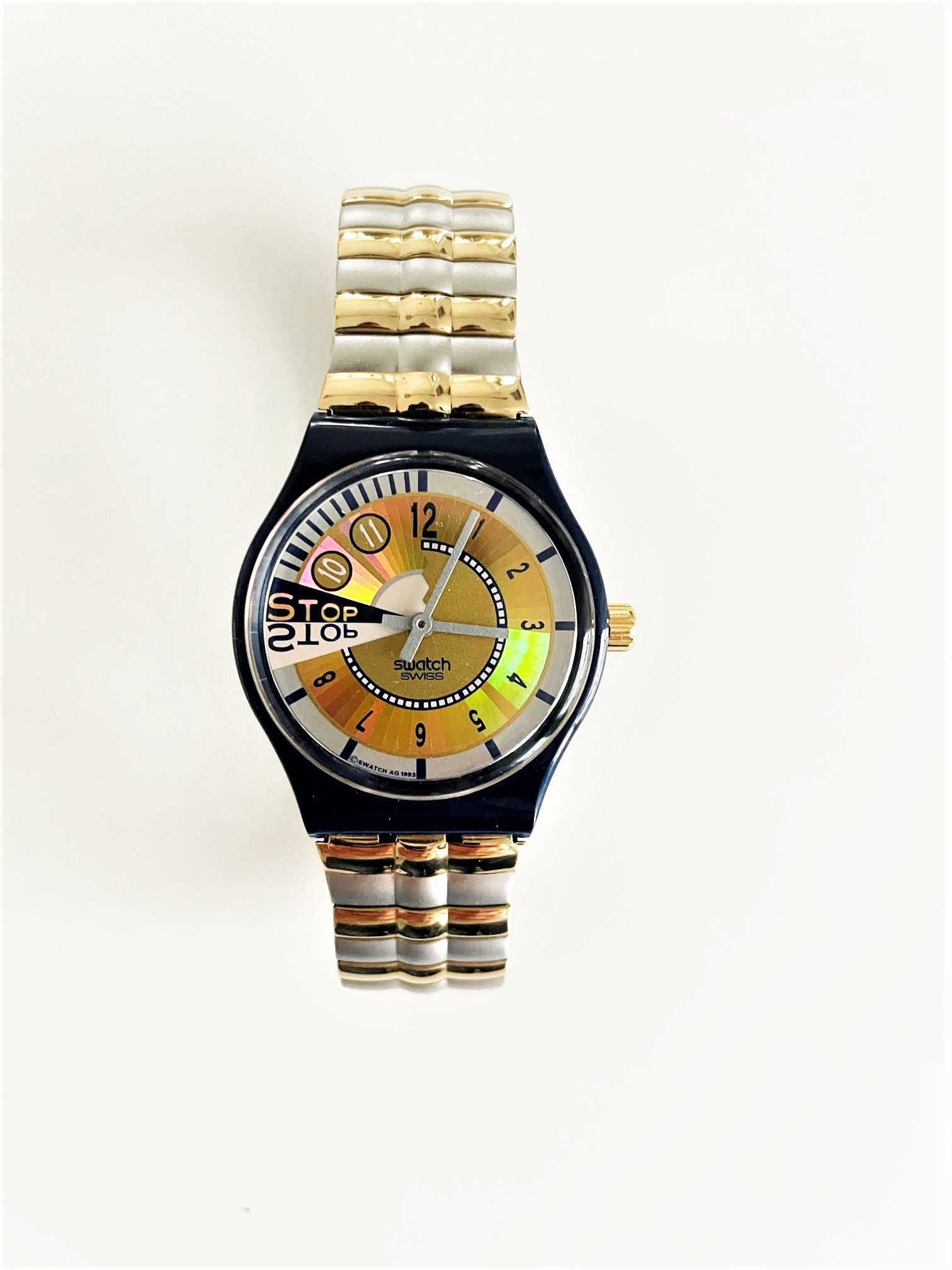 NEW Rare Swatch Stop-watch DOUBLE RUN SSN104 Unworn Mint