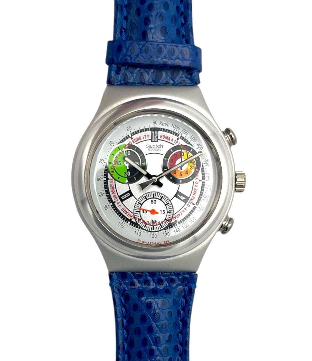 Vintage swatch IRONY 1996 クロノグラフ デイト 腕時計 1996 Swatch Irony Chrono ALL OVER YCS1002 - Unworn Mint Vintage