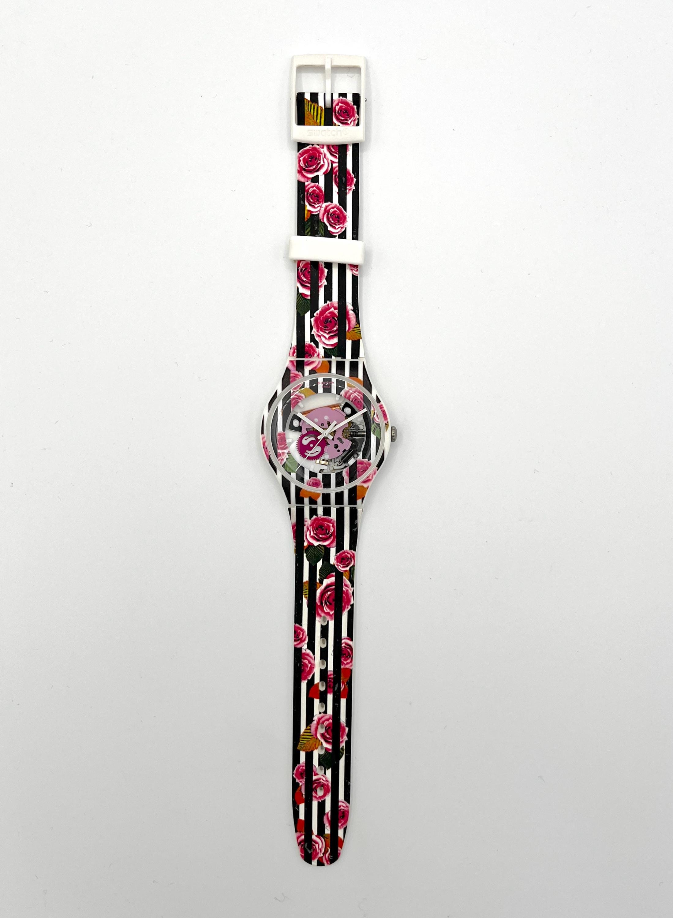 Swatch Rose Explosion SUOW110 – 41 mm – Mint   Valentine’s Gift Swiss Made Swatch ROSE EXPLOSION SUOW110 - 41mm Large Face - New in Box  main image 4