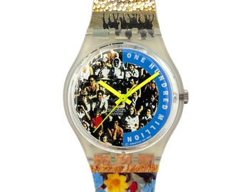 Reloj Swatch Gent 'THE PEOPLE' GZ126 de 1992, en perfecto estado, sin usar, batería nueva, 34 mm, caja original.