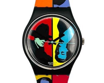Vintage 1987 Swatch Lady BLUE HORIZON LF100 - Unworn Mint