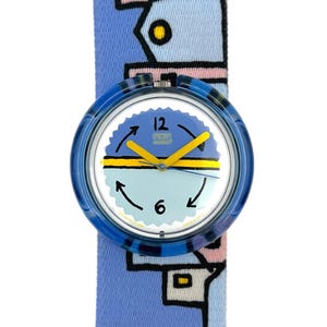 Vintage 1993 Pop Swatch KASBAHNIGHT PWN112 - unworn mint condition - running with new battery - 39mm - new in box