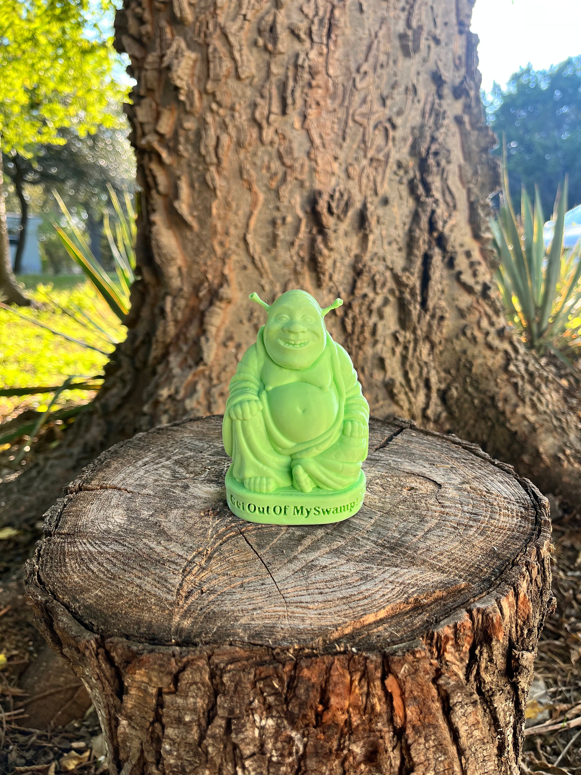 Custom Base Shrek Buddha Statue, get Out of My Swamp 3D Printed, Home Decor,  Desk Ornament, Shrek Figurine 