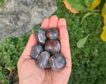 African bloodstone tumbled stone, bloodstone in the UK, Healing crystals, chakra stones, metaphysical stones