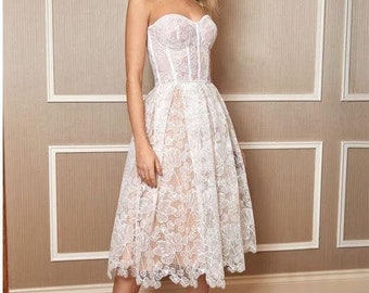 Dynamic Wedding Dress. Short Knee Length Wedding Dress. Party - Etsy Dynamic Wedding Dress. Short Knee Length Wedding Dress. Party - Etsy