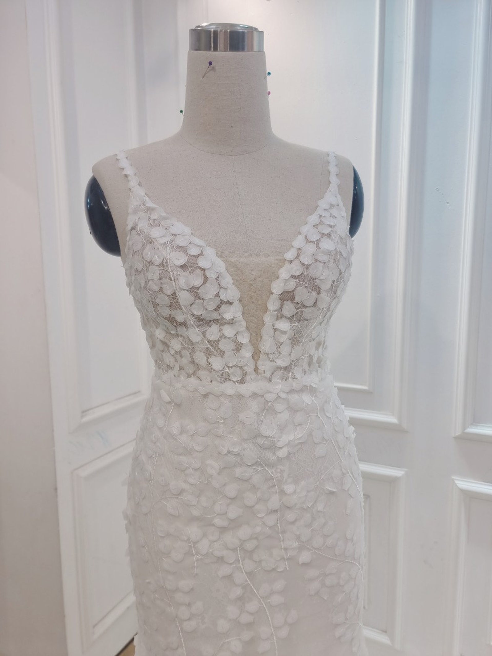 Gorgeous Mermaid Straps White Date Night Dress Lace Prom Dresses Birthday Outfits SD1104 main image 0