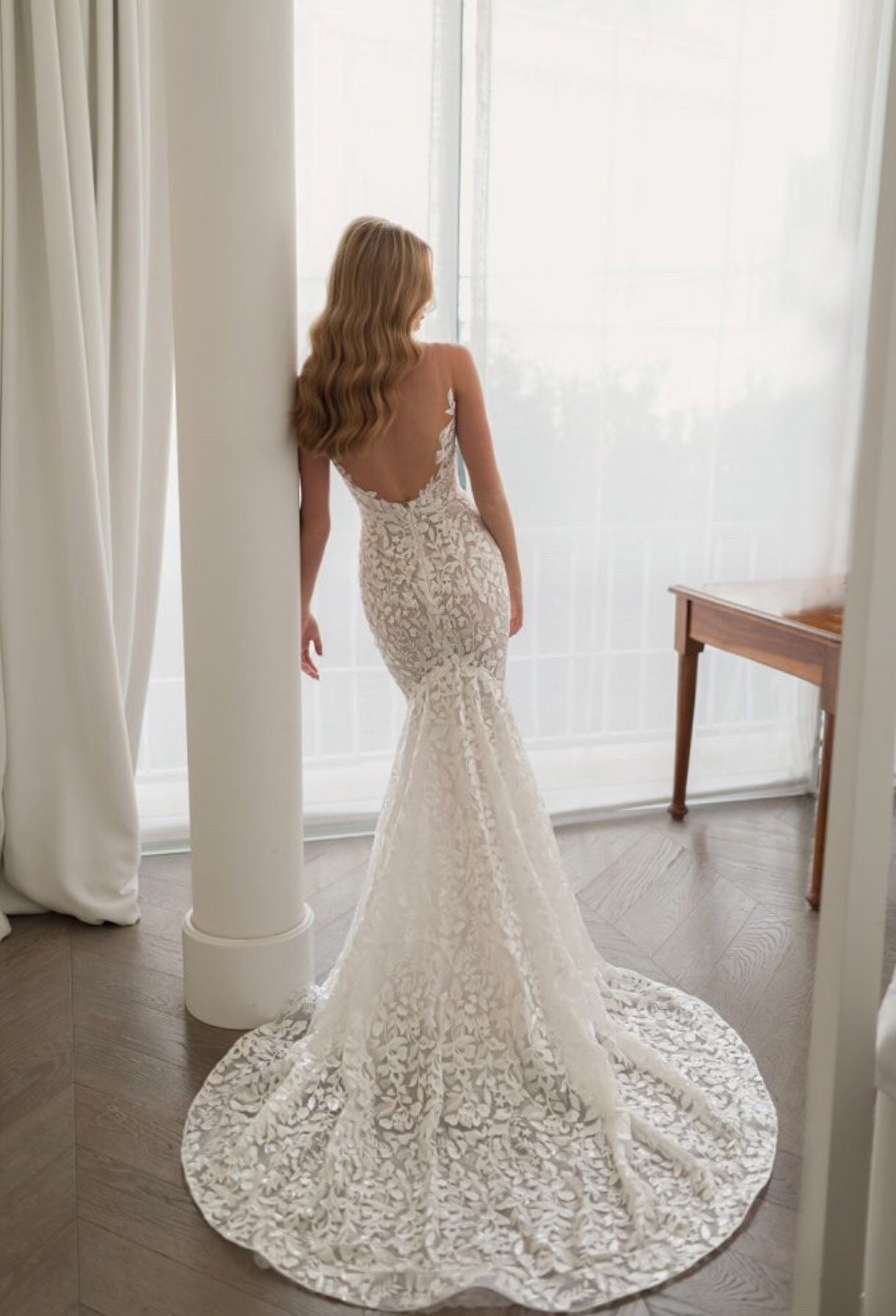 Sleeveless V-neck Mermaid Wedding Dress. Gorgeous Trumpet | Etsy