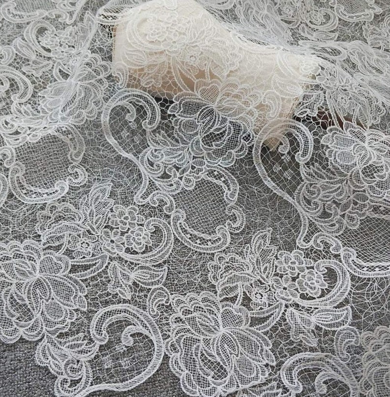 Unique Lace Wedding Dress. Long Tail A-line Wedding Dress. | Etsy