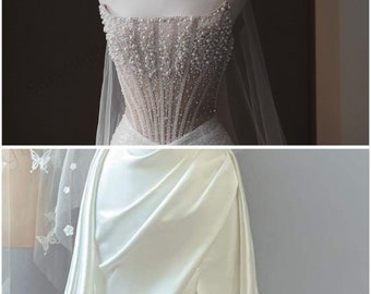 Custom wedding dress for Selin bride.