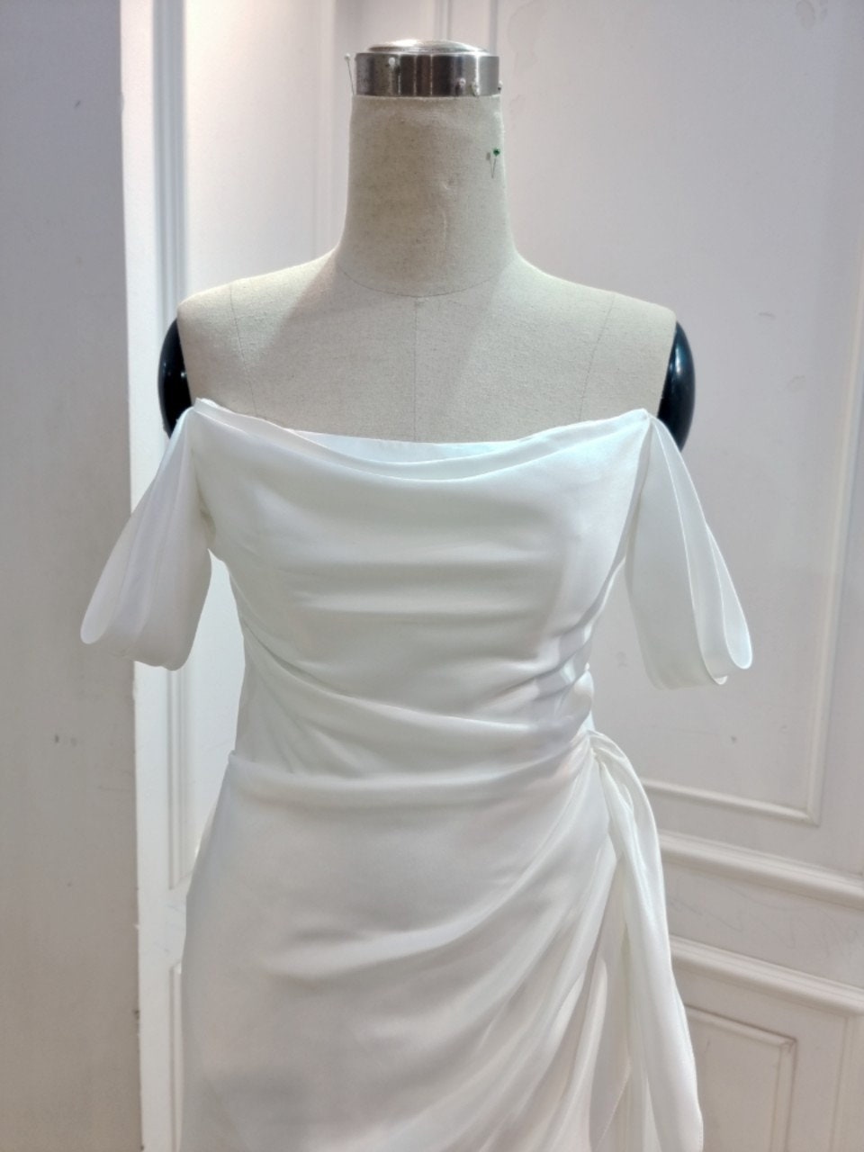 Simple Silk Satin Short Wedding Dress. Sexy off the Shoulder - Etsy