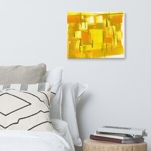 Yellow wall art abstract canvas painting, Artwork for bedroom, Art for walls, Canvas print for new home, Housewarming gift for first home