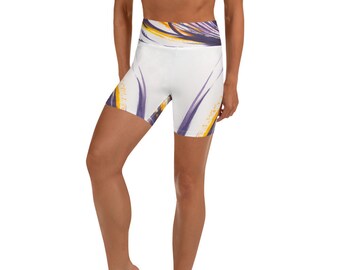 Purple and gold shorts, Athletic shorts women, Athletic training gifts for student athlete, Off to college gift for daughter, bike shorts