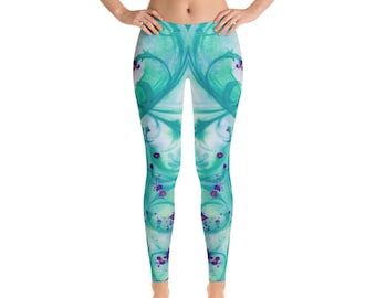 Leggings florais para ioga, calças de corrida, presente para amantes de ioga para ela, roupa atlética, presentes de corrida para mulheres, leggings esportivas, roupas de ginástica