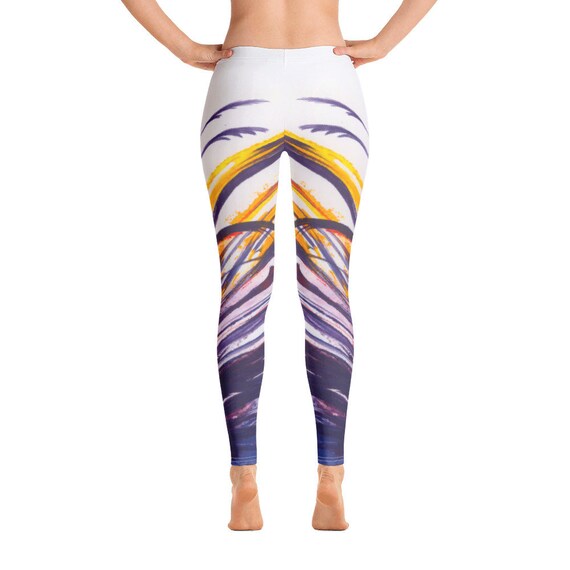 Purple and Gold Leggings Workout Sets 