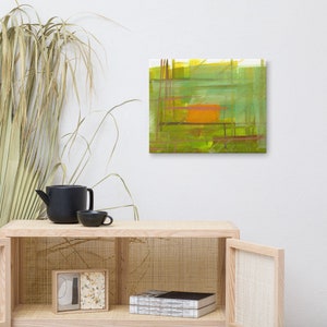 Green abstract art canvas painting print, Artwork for walls, Art for bedroom, Ready to hang art for new home, First home gifts for couple