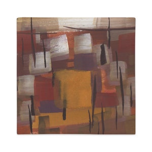 Burnt orange pillow case for sofa, Decorative pillow covers for bed, Abstract art pillow for couch, Home decor gift for friend, Throw pillow