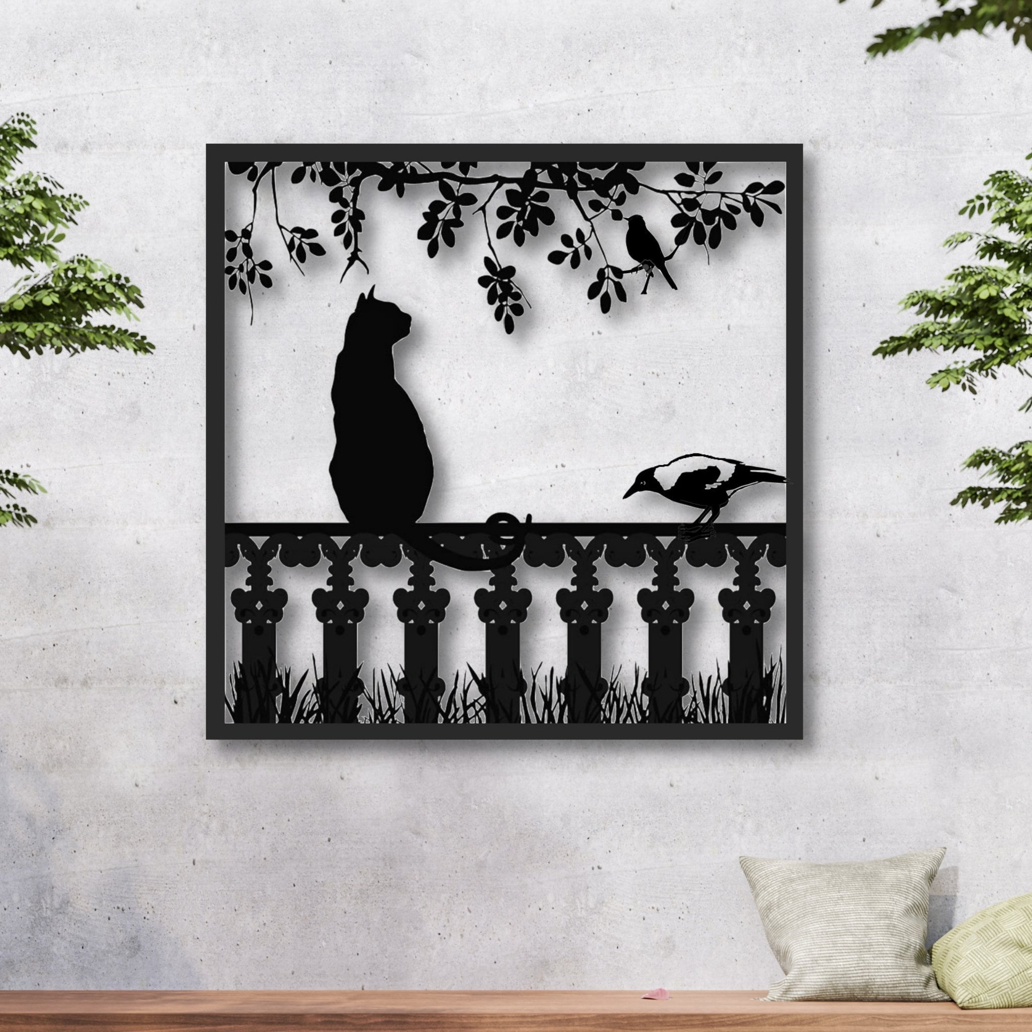 Australian Made Cat Metal Wall Art Laser Cut Garden Etsy