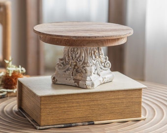 Wooden Pedestal Cake Stand Dessert Platter Kitchen Decor Wedding Serving Display