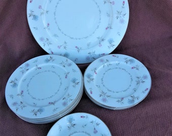 Vintage Sango Petite Rose China Set: Mid Century Floral Plates, Japan