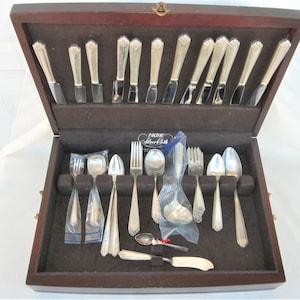 Lady Hilton by Westmorland Silver, 72 Piece Set in Original Storage Chest, Exquisite Silver Flatware, Owned By One Family V