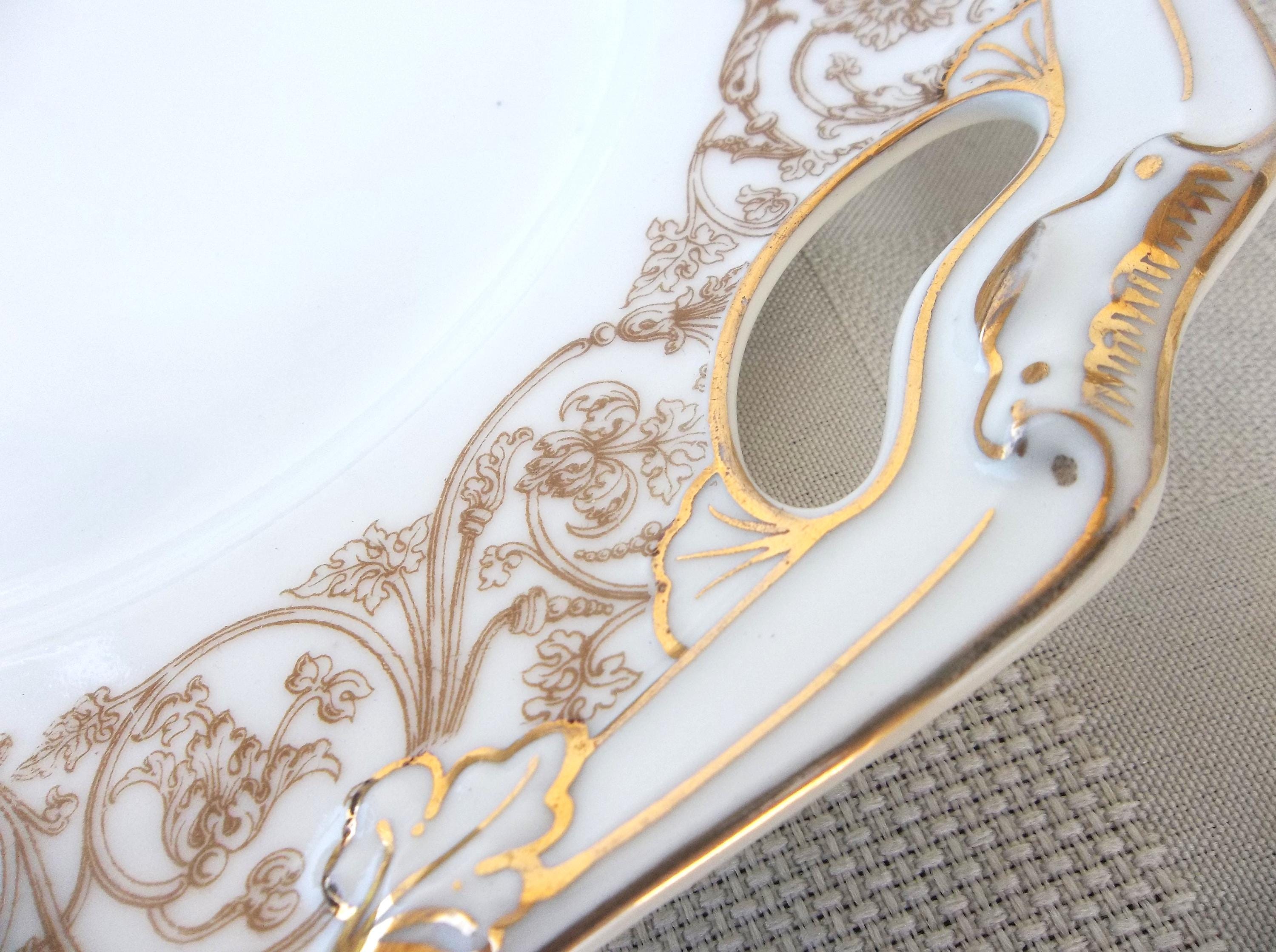 Limoges T&V, extremamente RARO, conjunto de 47 peças, porcelana vintage dos anos 1930, porcelana francesa Tressemanes e Vogt