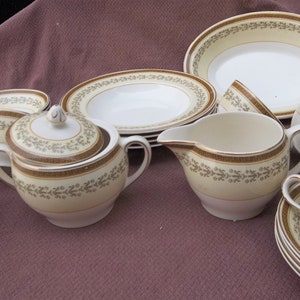 Johnson Brothers, HALLAZGO EXTREMADAMENTE RARO, Art Déco, 26 piezas de vajilla vintage, JB537 Inglaterra