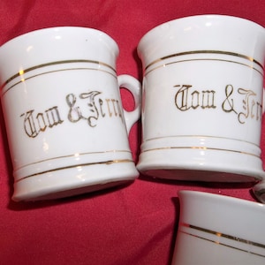 Tom & Jerry Mugs, SALE! Price Reduction! 5 Vintage Cups for Holiday Celebrations, Retro 1940-1950