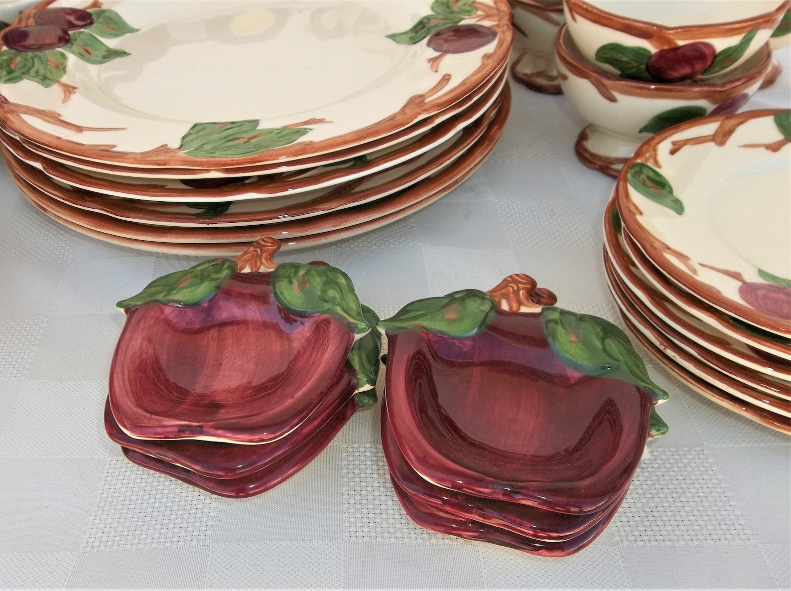 Franciscan Apple, 50 Piece Set of Vintage Earthenware, Hand Painted