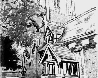 Giclee Print - Theydon Garnon Church