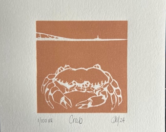 Linocut Print - Crab