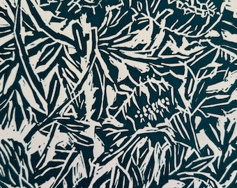 Lino print - Morris Blue