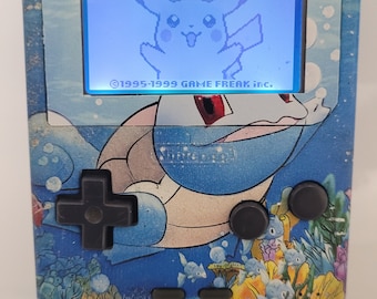 Nintendo Game Boy Pocket w backlight original screen and Bivert Chip+ shell Art