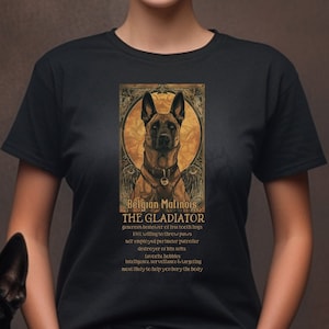 Belgian Malinois Tarot Style Breed Profile T-Shirt/Fawn Belgian Malinois/Malinois Mom Gift/Malinois Lover Gift/Maligator/Malinois Breeder