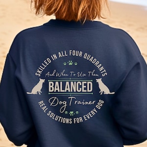 Balanced Dog Trainer Sweatshirt - All 4 Quadrants & When to Use Them - Real Solutions for Every Dog Unisex Heavy Blend™ Crewneck Sweatshirt
