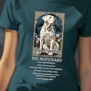 Dogo Argentino Tarot Style Breed Profile T-Shirt/Dogo Argentino Art/Dogo Argentino Mom Gift/Dogo Argentino Lover Gift/Dogo Argentino Breeder