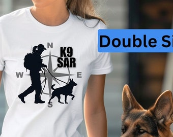 Such- und Rettungshunde Team T-Shirt (weiblich) / Arbeitshund T-Shirt / SAR / K9 Team Shirt / Fügen Sie Ihren Teamnamen Option kostenlos hinzu / Unisex Shirt