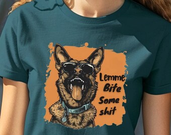 Lemme Bite Some Sh*t Camicia / T-shirt da addestramento per cani / Cane Schutzhund / Sport per cani morso / Camicia pastore tedesco K9 / T-shirt a maniche corte unisex