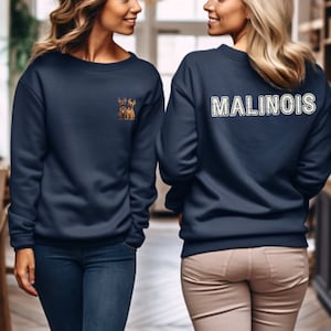 Niedliches belgisches Malinois-Welpen-Sweatshirt / Malinois-Geschenk / Team Malinois-Loyalitäts-Welpen doppelseitiges Unisex-Sweatshirt mit Rundhalsausschnitt