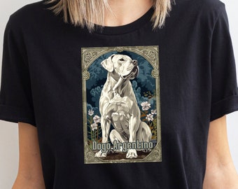 Dogo Argentino Tarot Style T-Shirt/ Dogo Argentino Tee/ Dogo Argentino Mom Gift / Dogo Argentino Gift /Dogo Argentino Art /Dogo Breeder