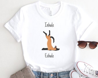 Belgian Malinois Inhale Exhale T Shirt / Maligator / Yoga Shirt / Funny Malinois Working Dog Shirt / Unisex Jersey Short Sleeve Tee