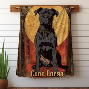 Cane Corso Tarot Style Velveteen Plush Blanket, Cozy Cane Corso Gift, Soft Cane Corso Dog Blanket, Cane Corso Decor, Cane Corso Throw