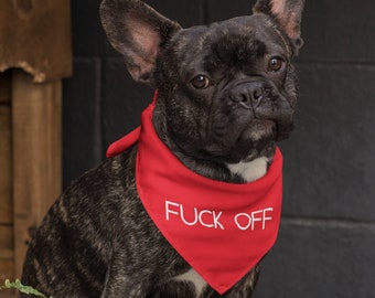 F*ck Off 犬用バンダナ / 反応する犬用バンダナ / 撫でないでください犬用バンダナ / 犬を無視してください / 犬のトレーニング / 犬のトレーナー / 面白い犬用バンダナ